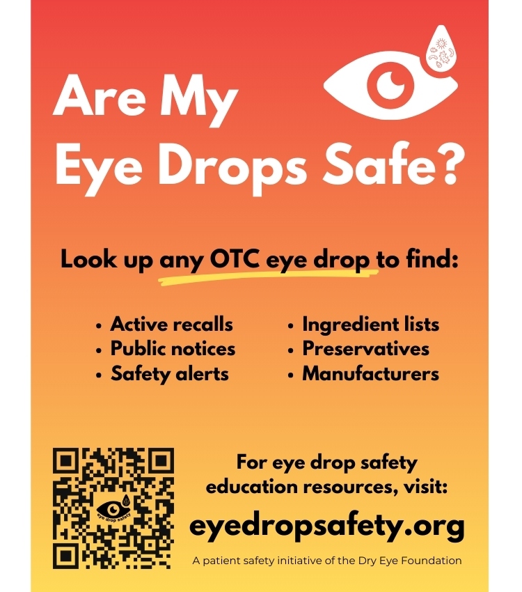 Product Description: 1 - 8.5 x 11" color poster</br></br>Download PDF</br> Are My Eye Drops Safe 8.5 x 11 Poster with QR
